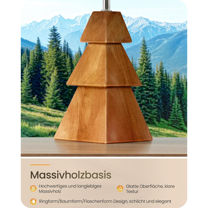 Дерев'яна настільна лампа GOEBLESON для спальні, вітальні, готелю. Сучасний дизайн, тепле світло 2700K, E27, подарунок. Модель ZME07TLD05N1 (у вигляді дерева)