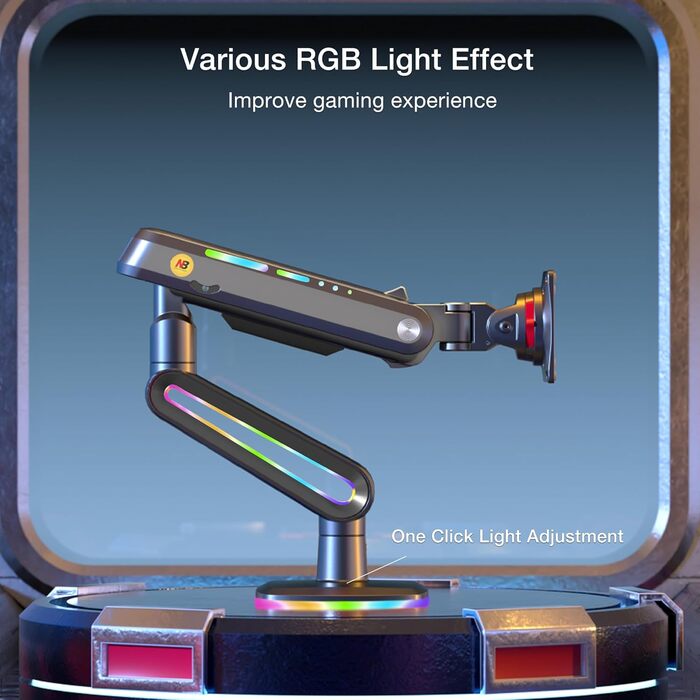 Кріплення для монітора NB Ergonomic RGB, сумісне з моніторами 32-60 дюймів, вантажопідйомність до 20 кг, чорний