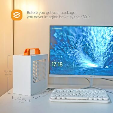 Компактний корпус SGPC K39 ITX 5L зі сталі з акриловою панеллю, 1U блок живлення, фронтальні порти USB і Type-C, вентиляція, знімні ручки