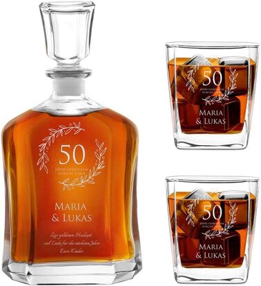 Мавертон Віскі Карафа + Набір склянок (2/4/6) з гравіюванням - 700 мл - Ідеальний подарунок на весілля