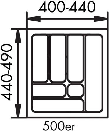 Лоток для столових приборів Naber 1, Ш 400/440 Д 440/490 Шафа бр. 500