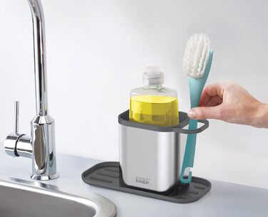 Підставка для раковини Joseph Joseph Duo, сіра (сталь), з тримачем для губки