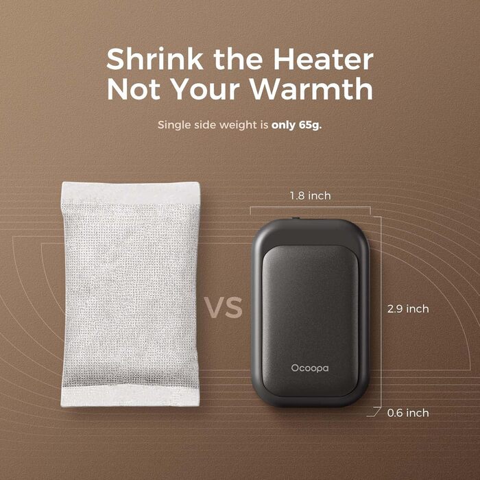 Електричні грілки для рук OCOOPA UT4 Young Obsidianschwarz, 5000mAh, 2 шт. - Компактні, Водонепроникні, Швидкий нагрів, USB, для зими