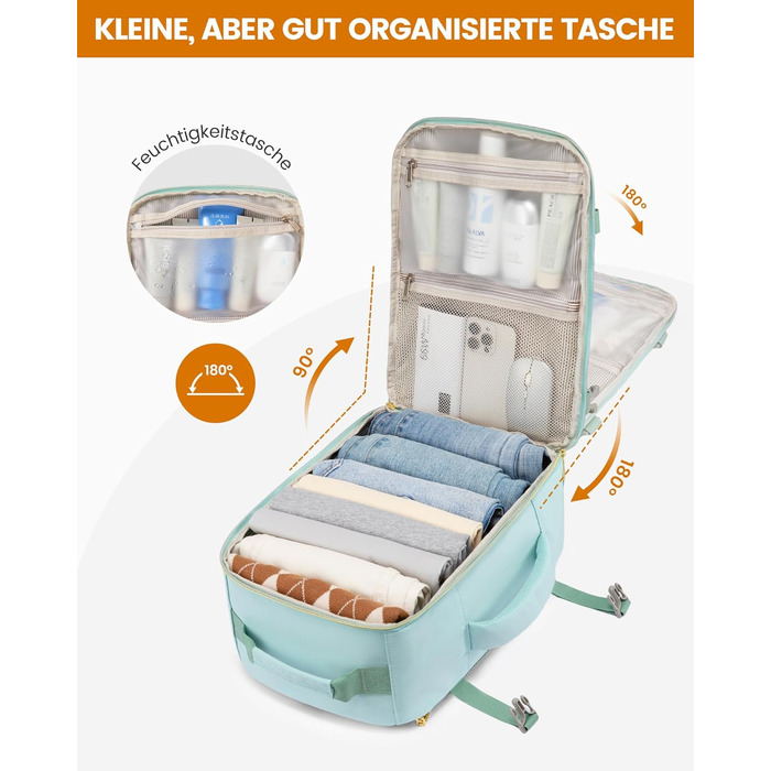 Рюкзак LOVEVOOK для ручної поклажі Ryanair (40x20x25 см) – чорний (м'ятний), для ноутбука 13.3