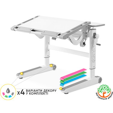 Дитячий стіл Mealux Ergowood L Multicolor W (арт. BD-810 W/MC)