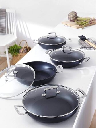 Скляна кришка Le Creuset для каструль та сковорідок з ручкою з нержавіючої сталі, 18 см