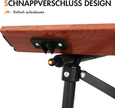 Складаний кемпінговий стіл PORTAL з алюмінієвою стільницею, навантаження до 80 кг, з сумкою-чохлом для пікніка, гриля, саду та балкона, коричневий