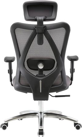 Офісний стіл HWC-J86 Mendler: ергономічне крісло, регульована підтримка попереку, до 150 кг, без підніжки, помаранчевий