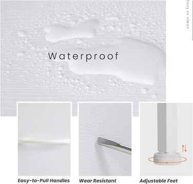 Набір приліжкових тумбочок DUMOS, 2 шт. з шухлядою, вузький комод, індустріальний стиль, для спальні, вітальні, дитячої кімнати, прихожої, білий