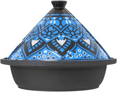 Тажин WEB2O з нержавіючої сталі, класичний дизайн, блакитний колір, для індукційних та склокерамічних плит, 30.20 x 30.2 x 23 см