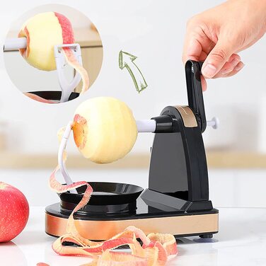 Машина для очищення яблук doepeBAE з лезом з нержавіючої сталі, машина для очищення яблук з 8-клиновим ріжучим пристроєм, машина для очищення яблук з ручкою з E