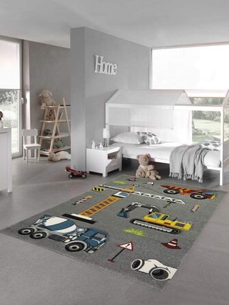 Дитячий ігровий килимок із копачем сірого кольору 120 x 170 см