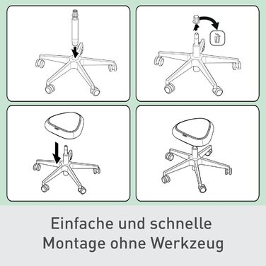 Офісний стілець Leitz Ergo Active з піною подвійної щільності, регульована висота 57-82 см, оббивка з переробленого матеріалу (110 кг), чорний, з колесами