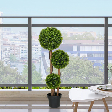 Штучний бузок великий 110 см, штучна рослина, стійка до УФ-випромінювання, з 3 кулями для вітальні, спальні, офісу, саду