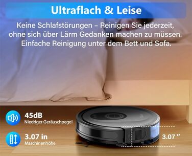 Робот-пилосос 2-в-1 з функцією миття підлоги Tikom G8000 Max, 5000Pa, самостійна зарядка, Wi-Fi, 150 хв, для тварин, килимів, твердих підлог, чорний