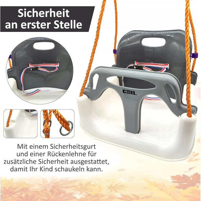 Дитяча гойдалка COIL 3-в-1 для дому та вулиці з регульованою спинкою