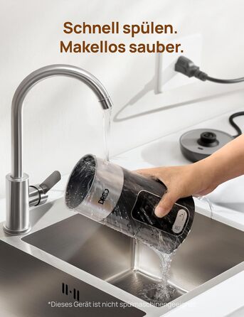 Електричний спінювач молока Dreo 8-в-1 для лате-арту, 270 мл, з підігрівом, LED, чорний