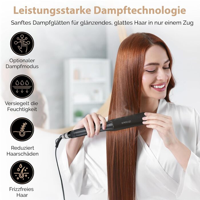 Випрямляч для волосся 2-в-1 Golden Goods з керамічним покриттям та титановими пластинами 42мм, LCD-дисплей, швидкий нагрів 25с, 10 температурних режимів 100-230°C