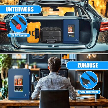 Міні холодильник KESSER® 2в1: 15 літрів, охолодження та підігрів, портативний, AC/DC, для авто, офісу, кемпінгу