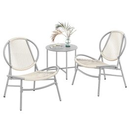 Набір садових меблів SONGMICS з поліротану для балкона та тераси: стіл та 2 крісла (Таубеграу)