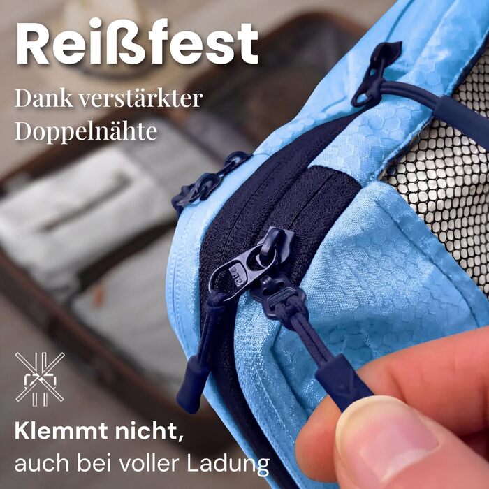 Набір компресійних органайзерів для одягу в подорож Packing Cubes, 7 предметів, для валізи та рюкзака, колір Mariner's Azure (блакитний)