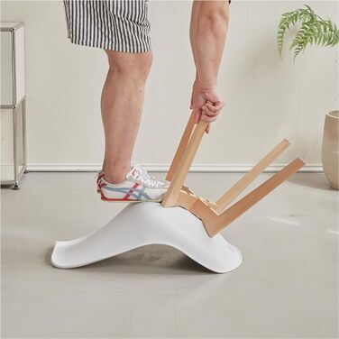 Стільці для їдальні в скандинавському стилі, ретро-дизайн, м'які, для кухні/офісу, з масивних букових ніжок (набір 6 шт., білий)