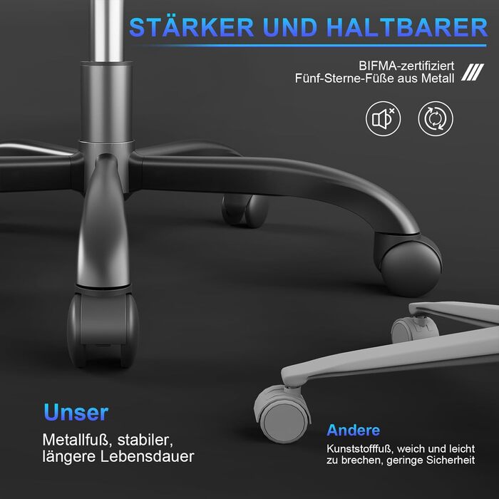 Ігровий крісло JUMMICO з масажем, ергономічний офісний крісло з підголовником для попереку, регульована спинка 90-135°, підставка для ніг, чорний, до 150 кг