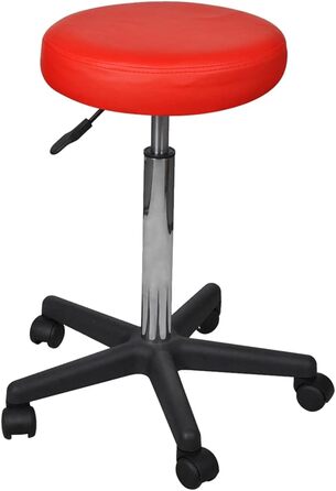 Стілець на коліщатках VidaXL, робочий стілець, обертовий стілець, косметичний Стілець, офісний стілець (2 шт., червоний)