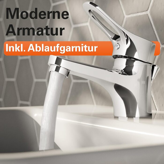 Змішувач для ванної кімнати Verona з витяжною штангою та комплектом зливу, однозахватний, хром