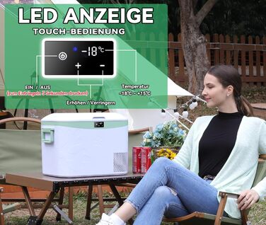 Автохолодильник BINGI 18л портативний 12/24V та 230V, термобокс для авто, кемпінгу, дому (від +15°C до -18°C)