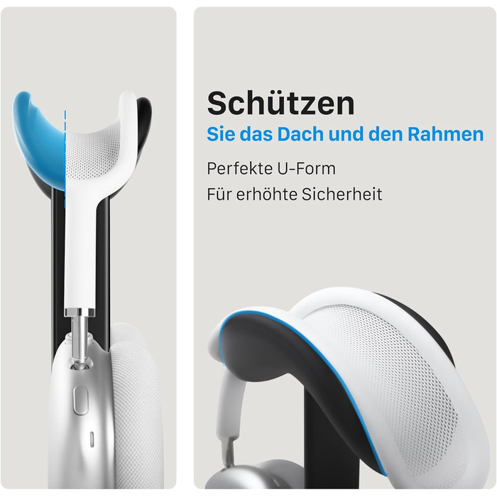 Підставка для навушників AirPods Max, алюміній, чорний, з режимом сну, антиковзаюча, захист від подряпин