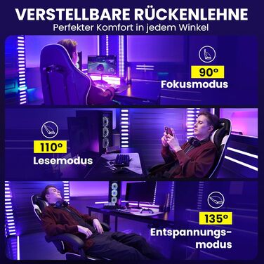 Ігровий крісло-крісло Gamer Sessel - ергономічне ігрове крісло з підтримкою попереку, регульоване по висоті, з м'якою оббивкою, ігровий стілець, 150 кг, велике (маленьке)