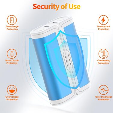 Електричні грілки для рук 2 шт. - USB перезаряджувані, 3 режими нагріву, для дітей та жінок (блакитні)