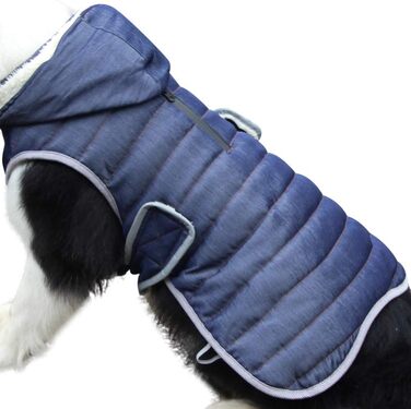Толстовка з флісу для собак JoyDaog для маленьких собак, тепла куртка для цуценят на холодну зиму, водонепроникні пальто для собак з капюшоном, (XS, Темний денім)