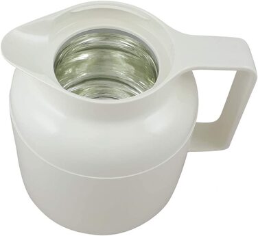 Термос Helios Wash Pro Thermoskanne Weiß 1L: 6 годин тепла, 1000 мл, білий, для напоїв, з широким горлом, миється в посудомийній машині, міцний пластик