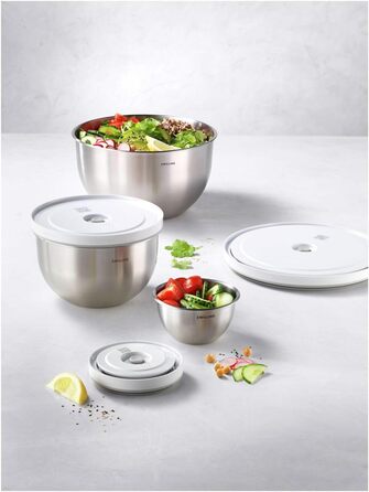 Набір ZWILLING Fresh & Save: контейнери для зберігання продуктів з вакуумним насосом, 9 шт., нержавіюча сталь, M-18 см, L-24 см