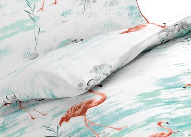 Постільна білизна Fleuresse Fine fabric, 135 х 200 см, блакитний фламінго (155x220)
