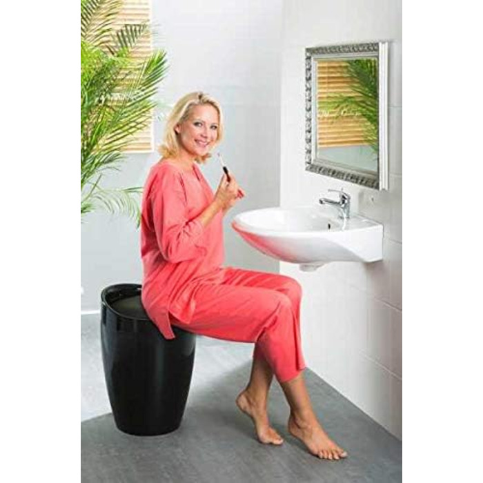 Wenko табурет для ванної кімнати Candy чорний з місцем для зберігання, 20л, ABS-пластик