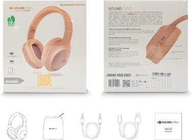 Накладні навушники SOUNDLIVING Wave Bluetooth 5.0 Шумозаглушення 40 годин ігрового часу Hi-Fi Золотий