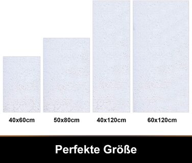 Килимок для ванної кімнати Homaxy з мікрофібри, 60 x 120 см, антиковзаюча поверхня, вбираючий, високий ворс, білий