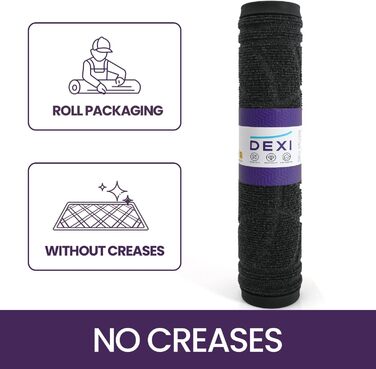 Килимок для дому та вулиці DEXI, 60x90 см, чорний, неслизький, миючий, для входу, балкону, тераси