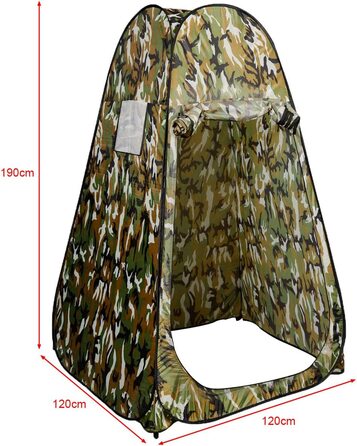 Намет для душу Costway, шатрів для передягання, туалетів, кемпінгу, відпочинку на природі, 120x120x190 см, зелений (Flecktarn)