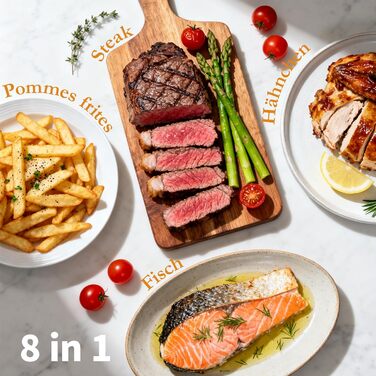 Фритюрниця повітряна 6л з вікном, без олії, 8-в-1, 30-200°C, 78 рецептів, антипригарне покриття, тиха робота