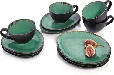 Sänger Kaffeeservice Palm Beach: 12-частинний набір посуду з кераміки для 4 осіб, преміум-якість