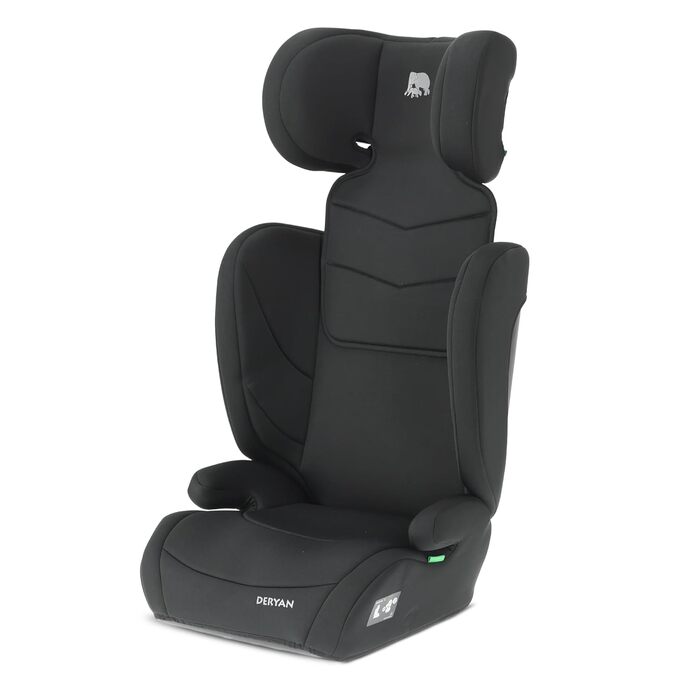 Автокрісло Deryan Charlie i-Size 100-150 см, 9-36 кг, 3.5-12 років, Чорне - з ременями безпеки, регульований підголівник, бічний захист