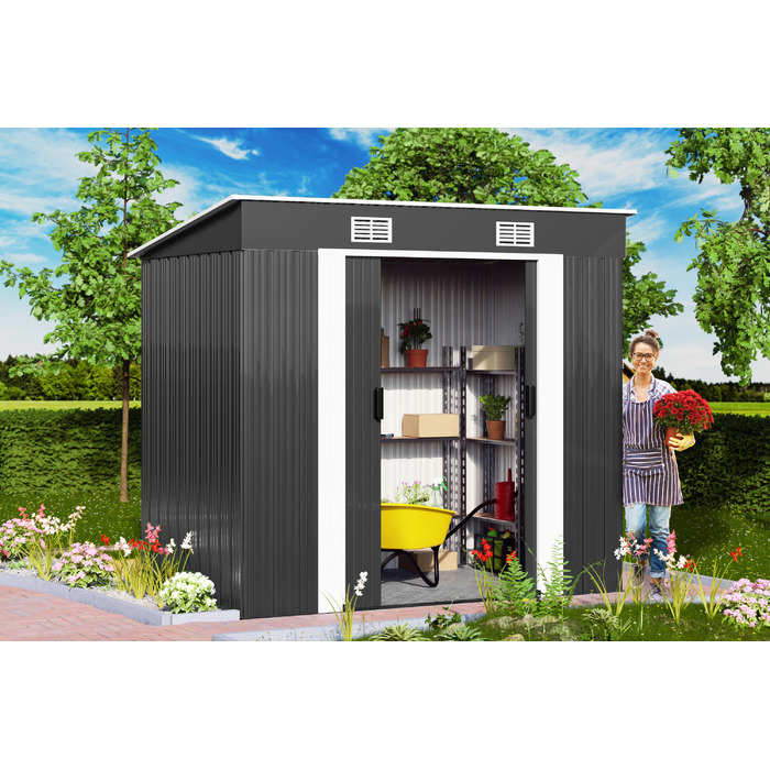 Садовий сарай Антрацит Метал 196x122x182см