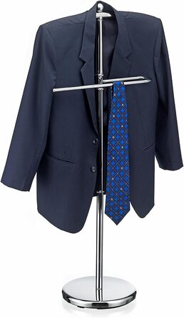 Стійка для одягу чоловіча CARO-Möbel JÖRG з вішалкою для штанів (хром)