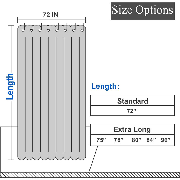 Шторка для душу Barossa Design Extra Langer, 183 x 203 см, білий, бавовна, важка тканина, для готелів та СПА