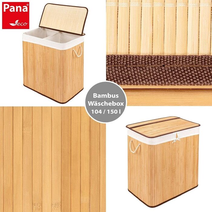 Бамбуковий кошик для білизни PANA ECO з кришкою