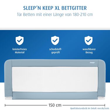 Захист від випадання Reer Sleep'n Keep для ліжечка, 150 см - бортик для ліжка 180-210 см